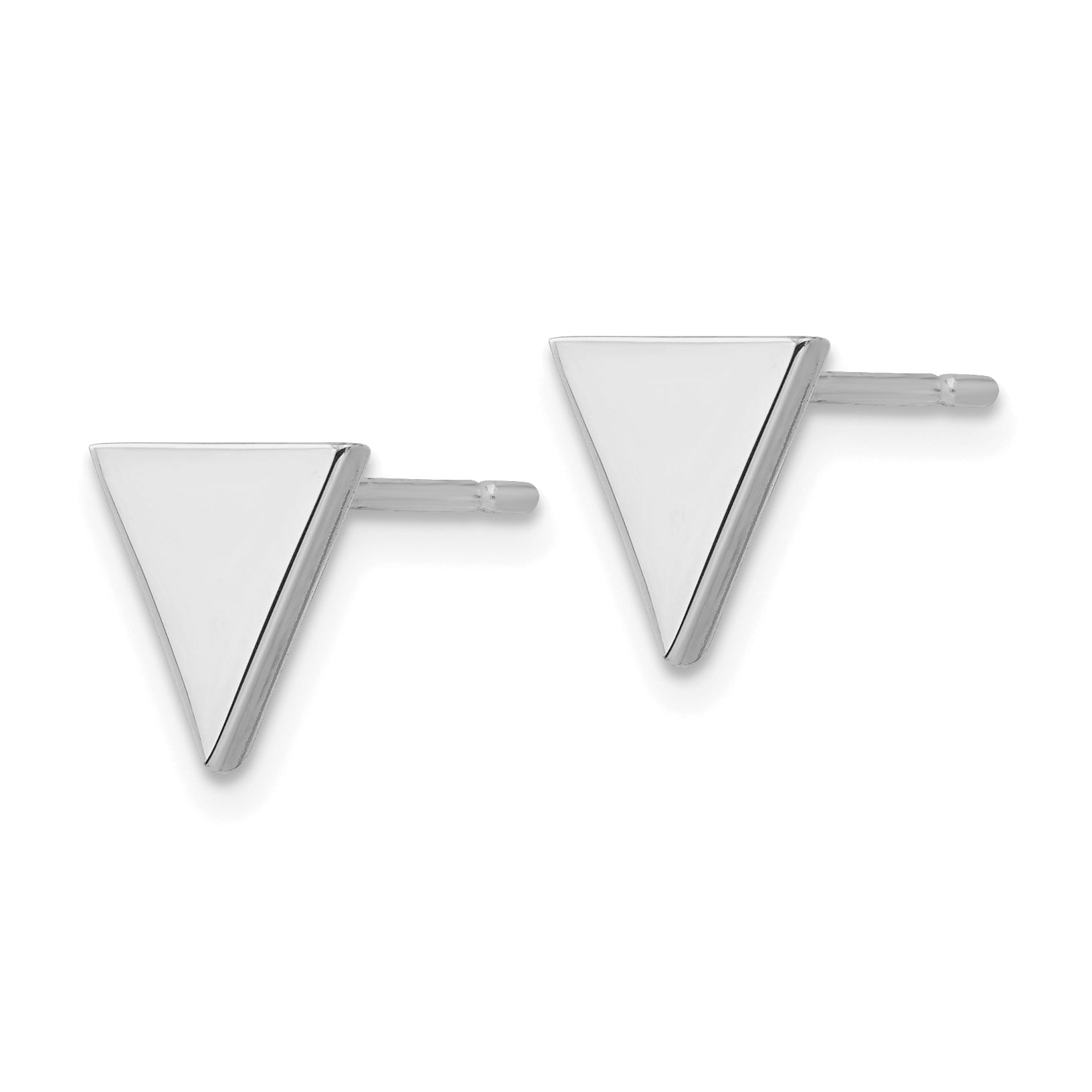 14k White Gold Triangle Post Earring