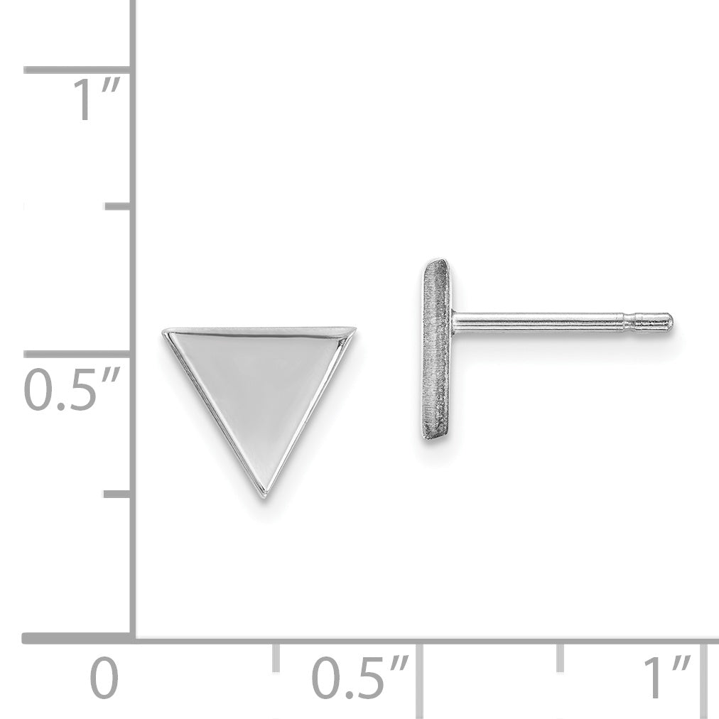 14k White Gold Triangle Post Earring