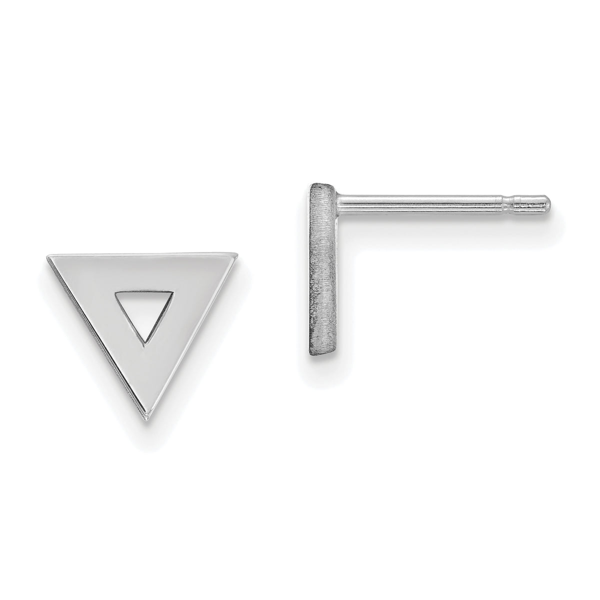 14k White Gold Open Triangle Post Earrings