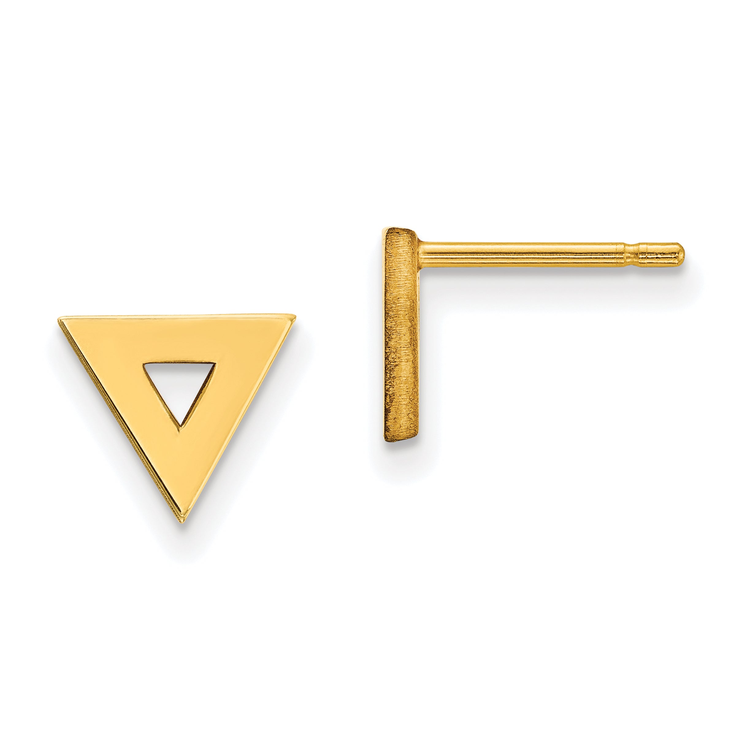 14k Open Triangle Post Earrings