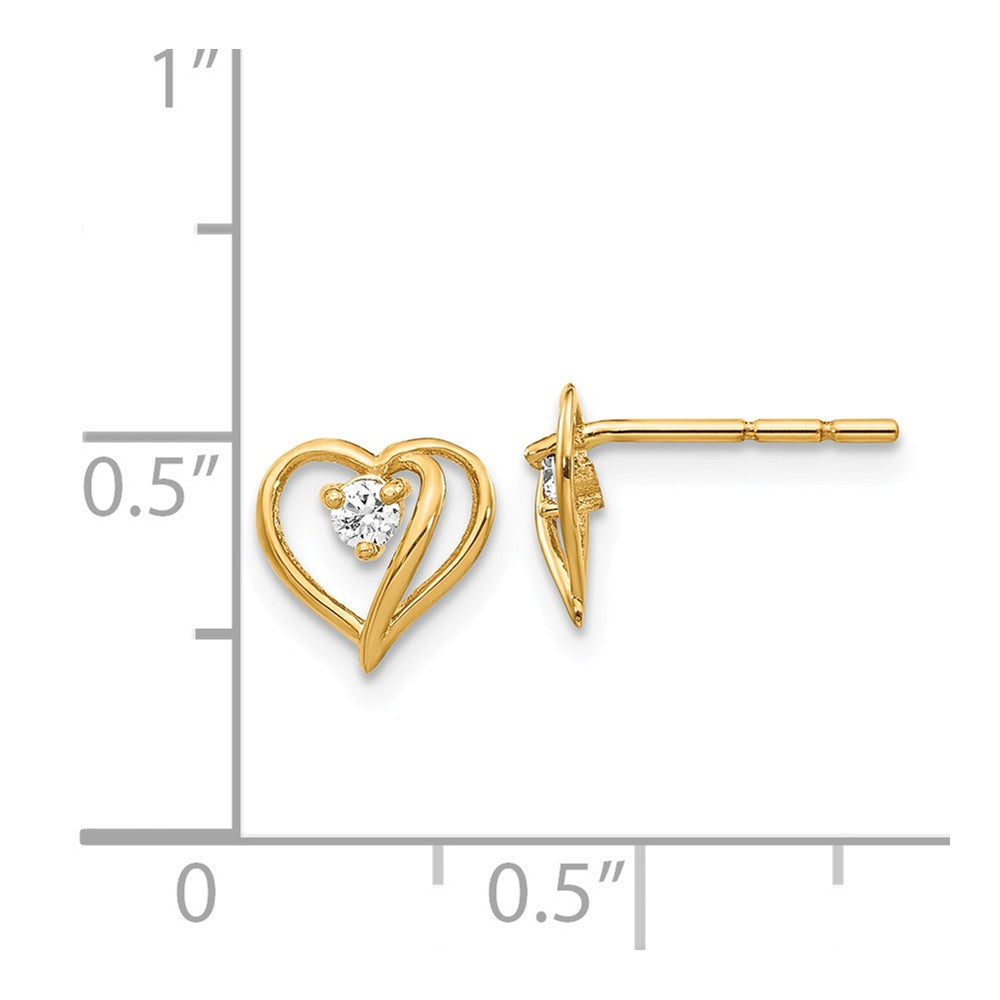 14k Fancy Diamond Heart Earring Mountings