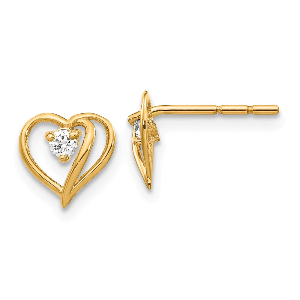 14K Fancy Diamond Heart Earring Mountings