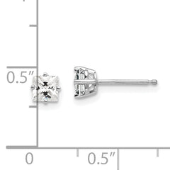 14k White Gold 4mm Cubic Zirconia Earrings