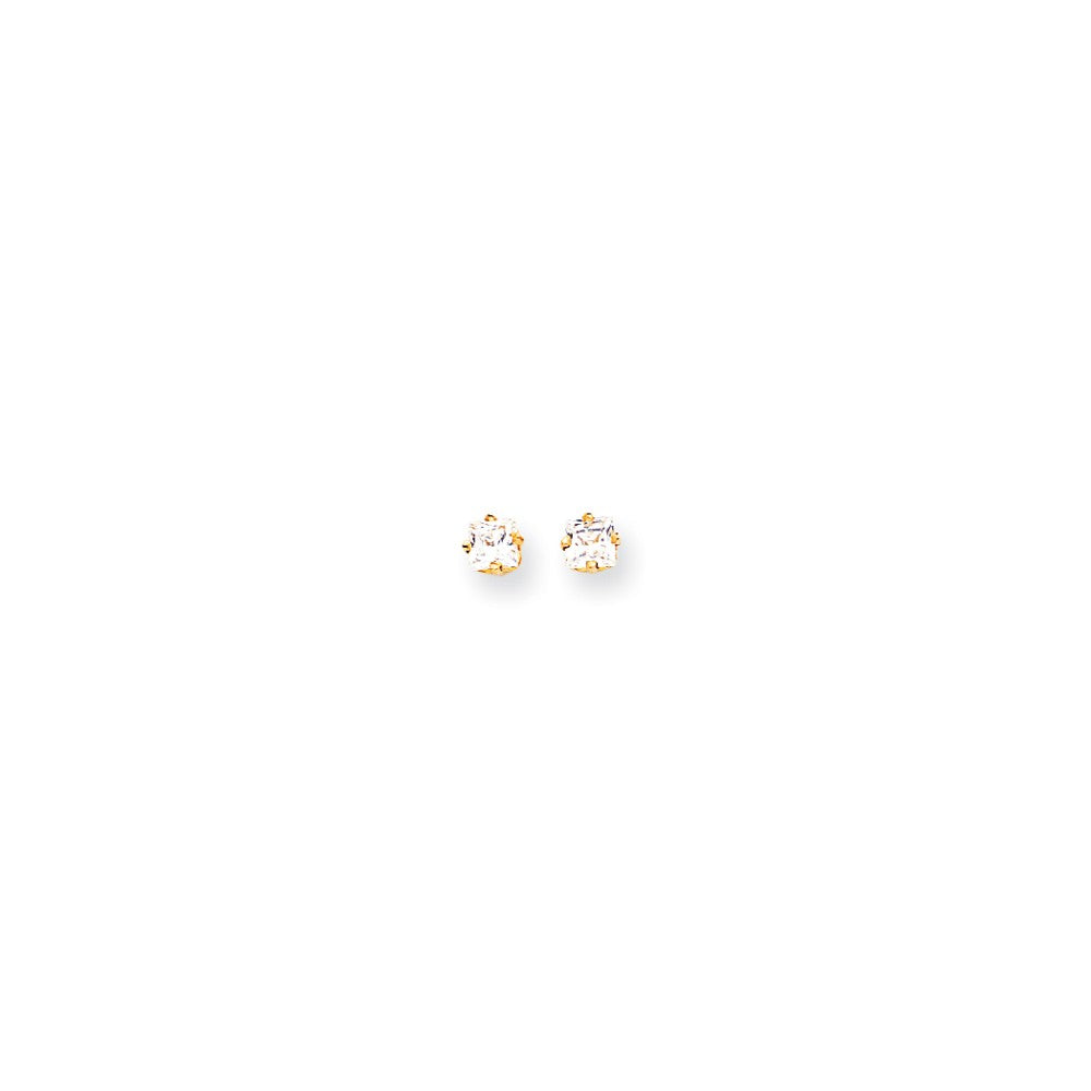 14k 4mm Square Earring Mountings