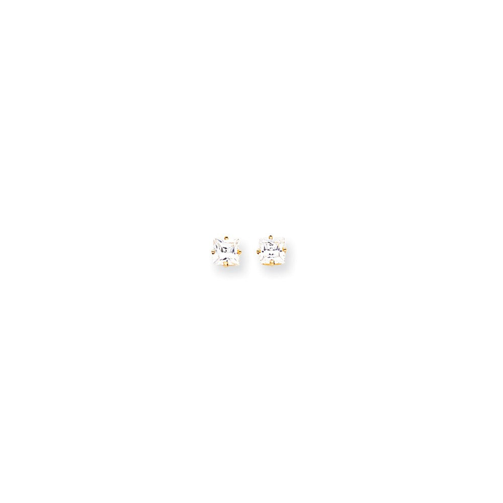 14k 5mm Square Post Earring Mountings