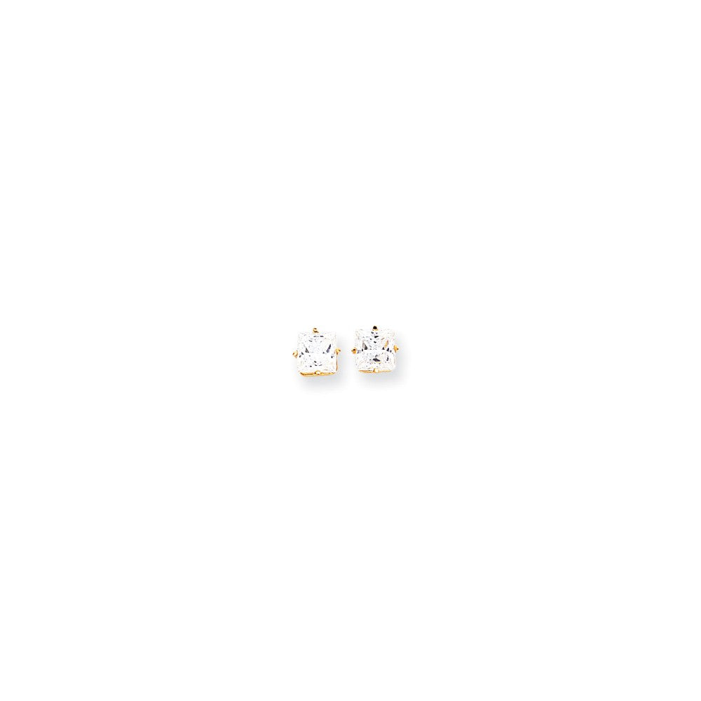 14k 6mm Square Earrings Mountings