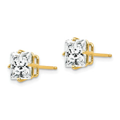 14k 7mm Princess Cut Cubic Zirconia earring