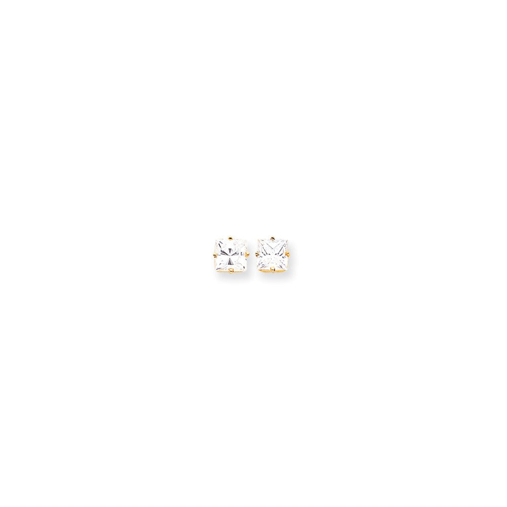 14k 7mm Square Earring Mountings