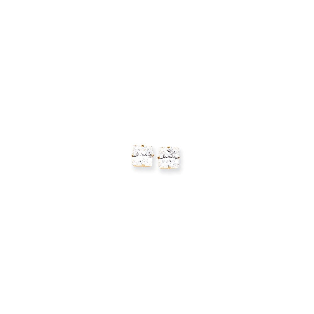 14k 8mm Square Earring Mountings