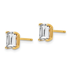 14k 6x4mm Radiant Cut Cubic Zirconia Earrings