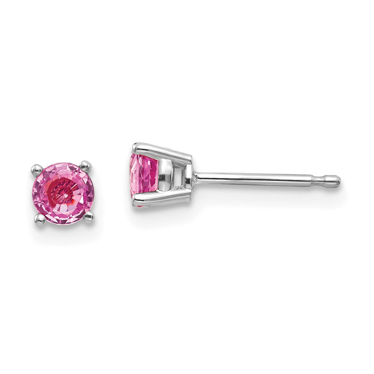 14k White Gold Pink Sapphire Earrings