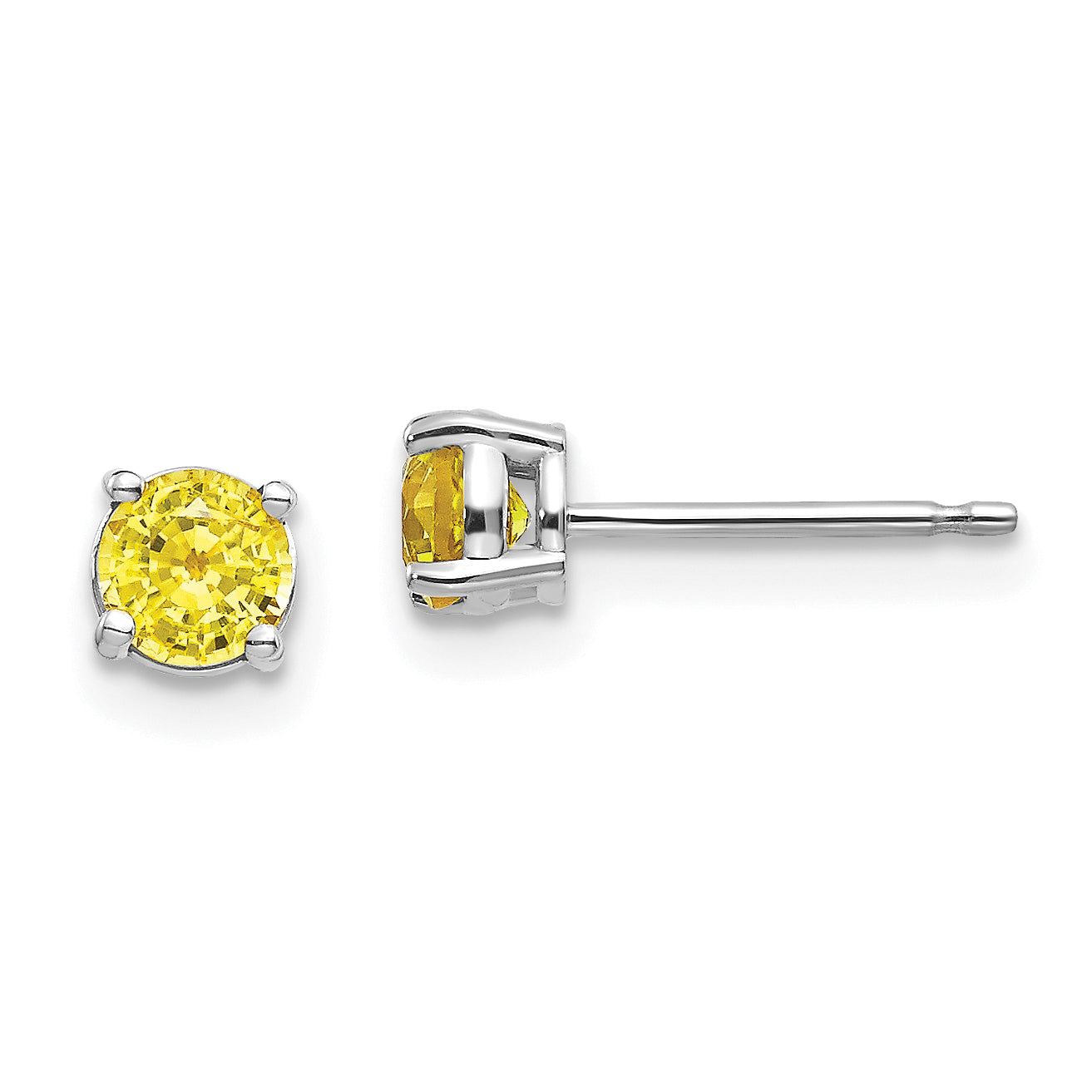 14k White Gold Yellow Sapphire Earrings