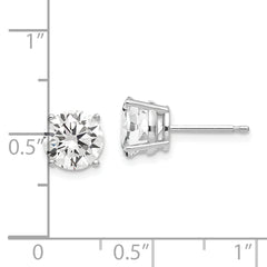 14k White Gold 7mm Cubic Zirconia Earrings