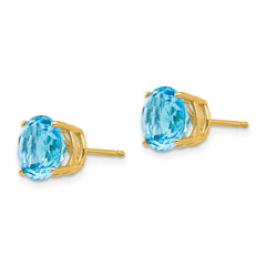 14k 8mm Blue Topaz Post Earrings