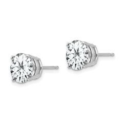 14k White Gold 8mm Cubic Zirconia Earrings