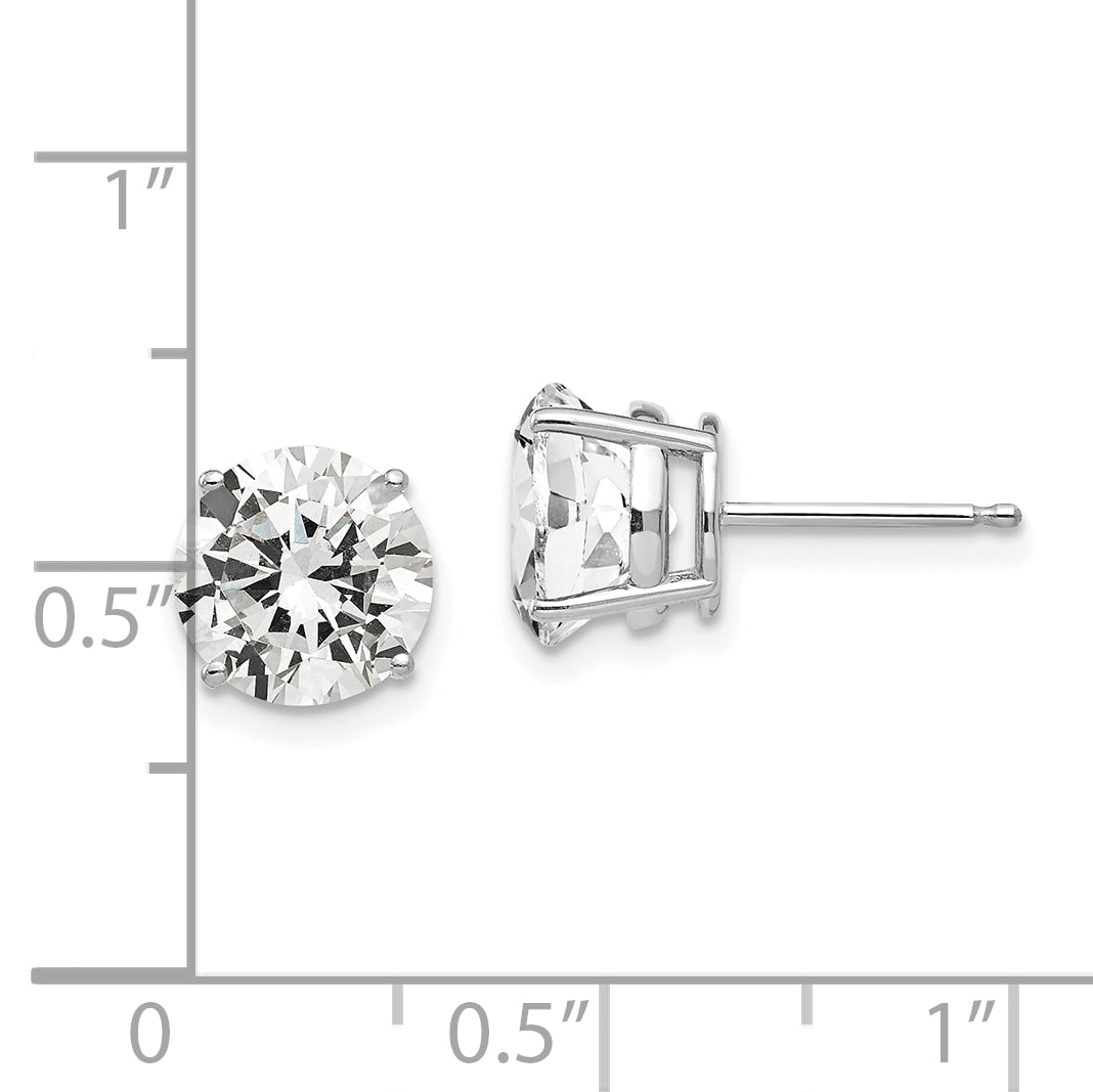 14k White Gold 8mm Cubic Zirconia Earrings