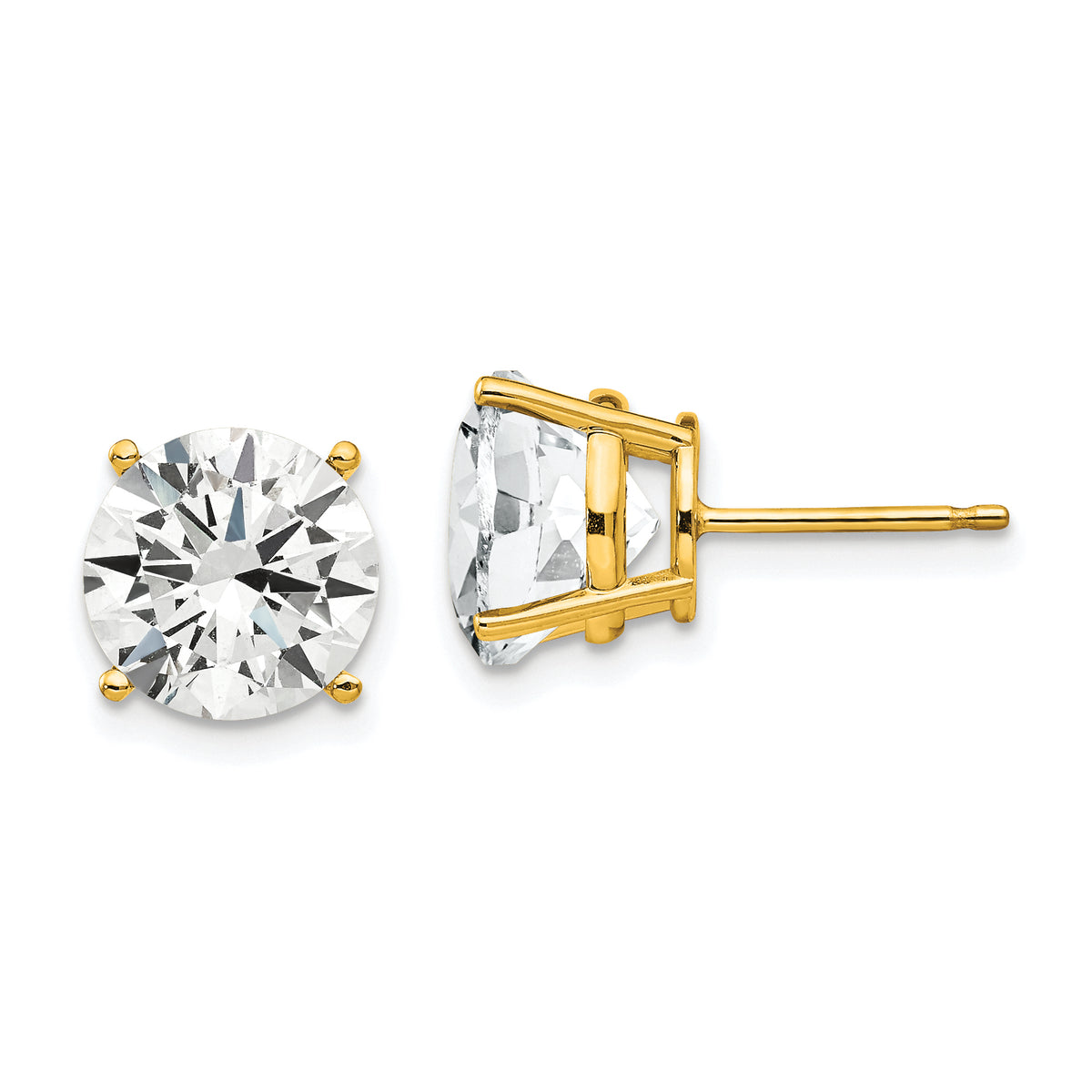 14k 9mm Cubic Zirconia Earrings