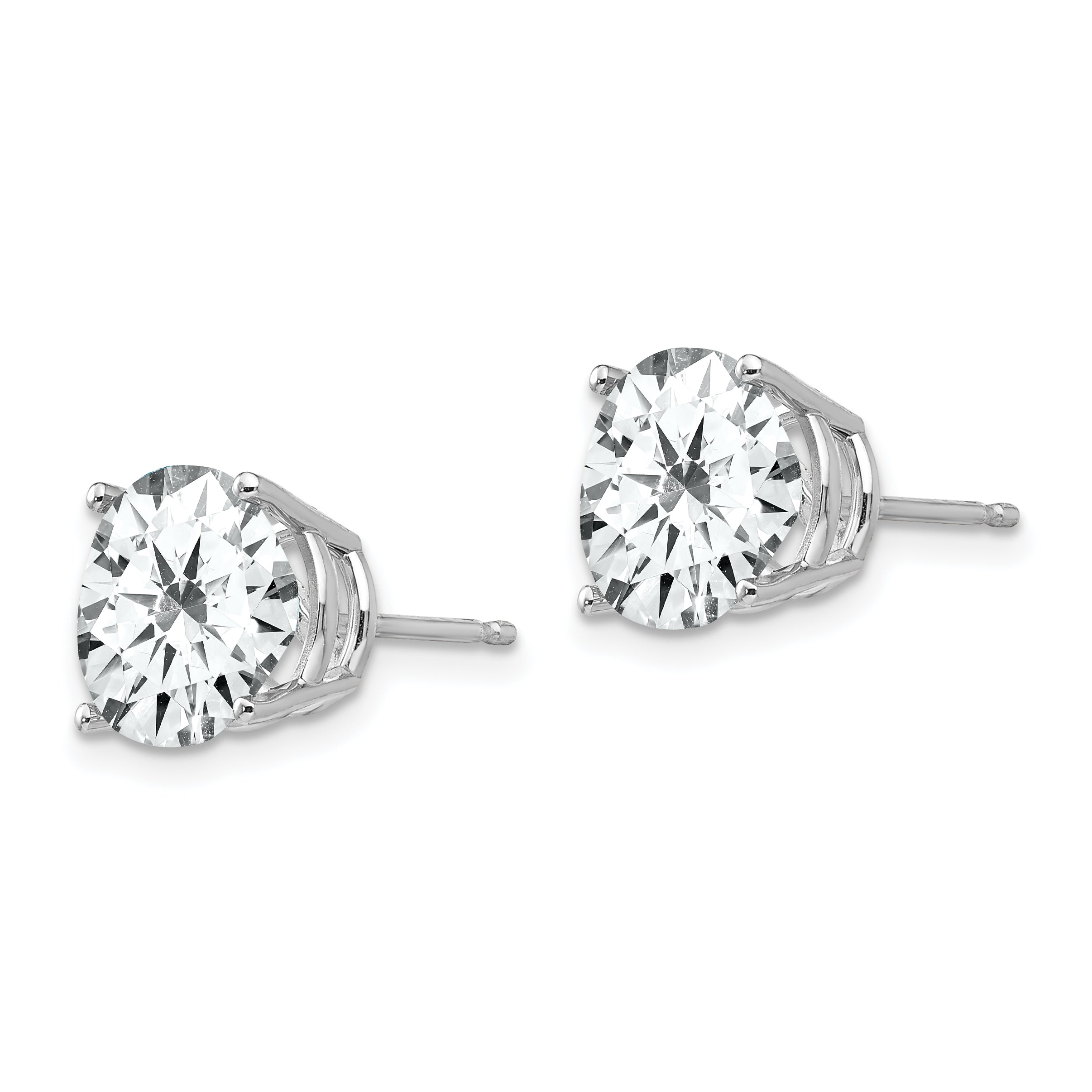 14k White Gold 10mm Cubic Zirconia Earrings