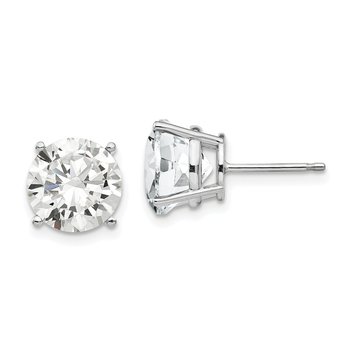 14k White Gold 10mm Cubic Zirconia Earrings