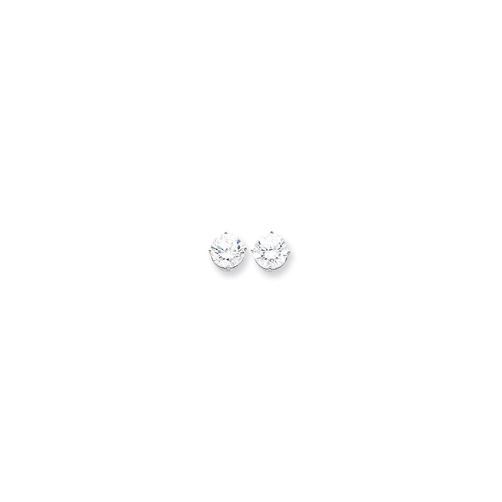 14k White Gold 10mm Round Earring Mountings