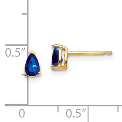 14k Sapphire Post Earrings