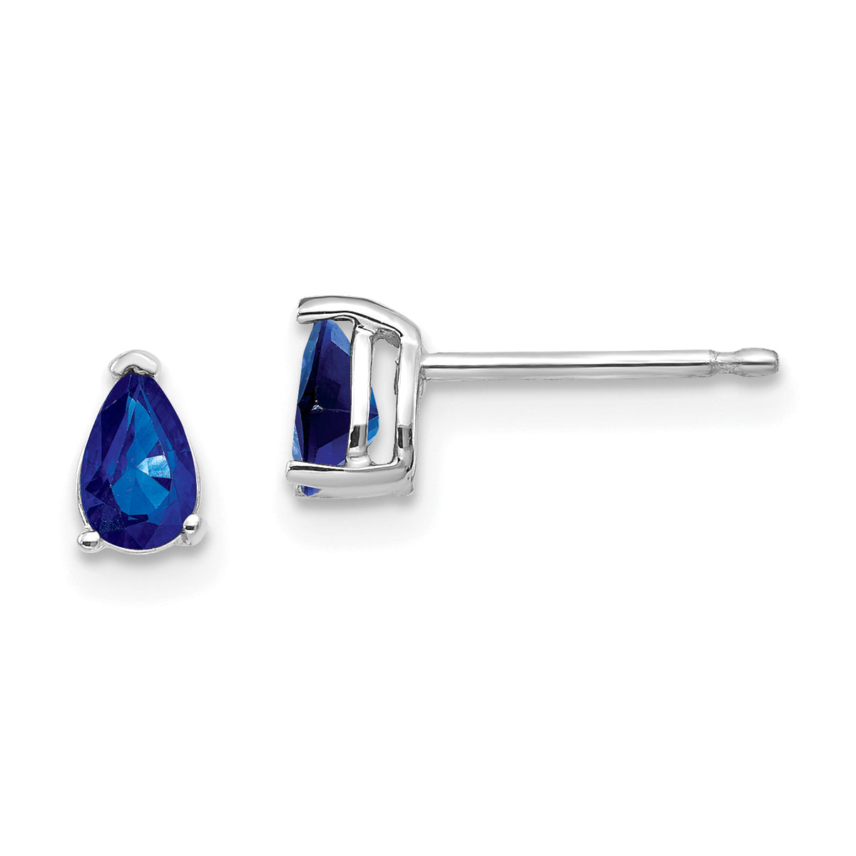 14k White Gold Sapphire Earrings