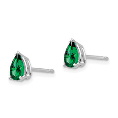 14k White Gold Mount St. Helens Pear Stud Earrings