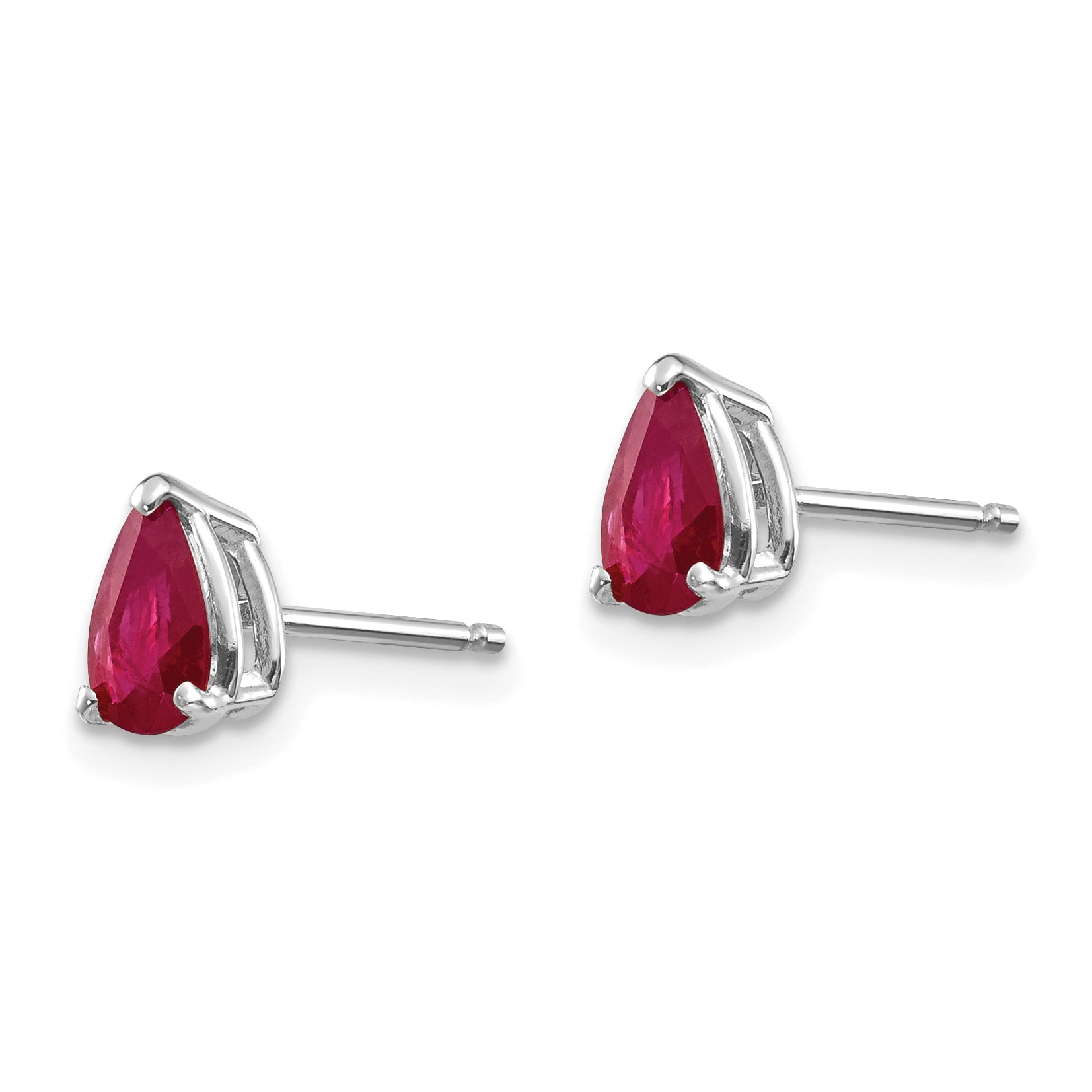 14k White Gold Ruby Earrings