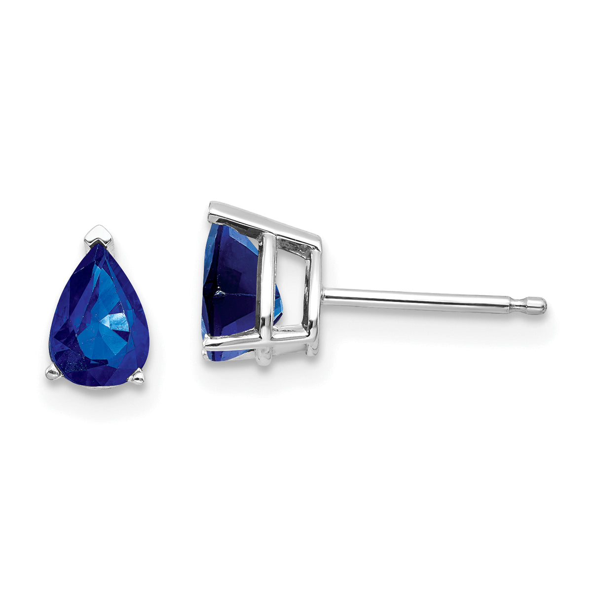 14k White Gold Sapphire Earrings