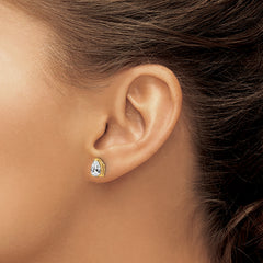 14k 7x5mm Pear Cubic Zirconia Earrings