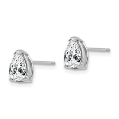 14k White Gold 7x5mm Pear Cubic Zirconia Earrings