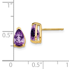 14k 8x5mm Pear Amethyst Earrings