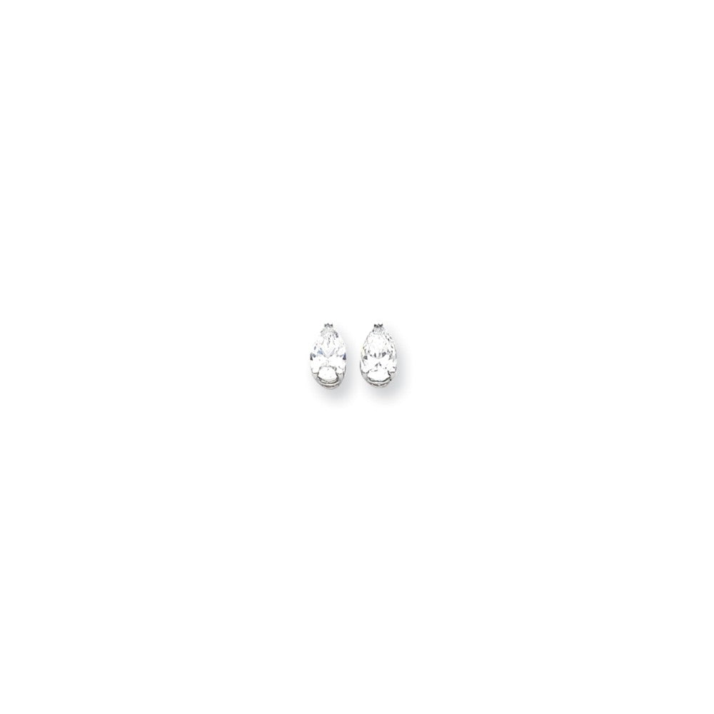 14k White Gold 8x5 Pear Earring Mountings