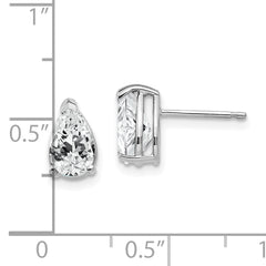 14k White Gold 8x5mm Pear Cubic Zirconia Earrings