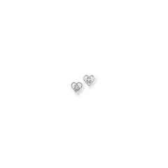 14k White Diamond & Gemstone Heart Earring Mountings