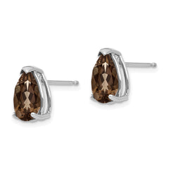 14kw 10x7 Pear Smoky Quartz Earrings