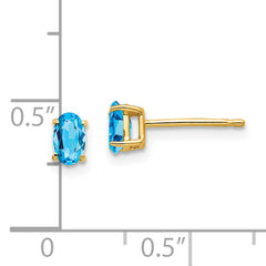 14k 5x3mm Oval Blue Topaz earring