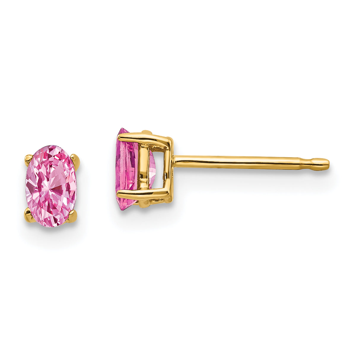 14k Pink Sapphire Post Earrings