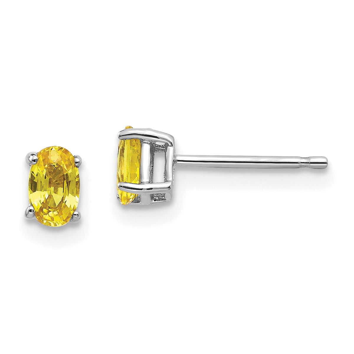 14k White Gold Yellow Sapphire Earrings