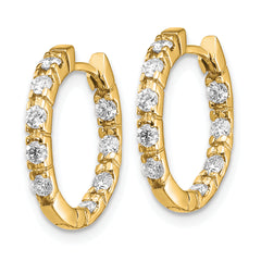 14k A Diamond Hinged Hoop Earrings