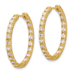 14k A Diamond Hinged Hoop Earrings