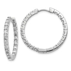 14k White Gold VS Diamond Hinged Hoop Earrings