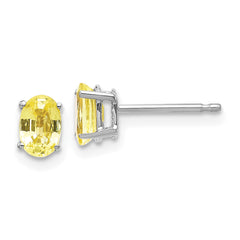 14k White Gold Yellow Sapphire Earrings