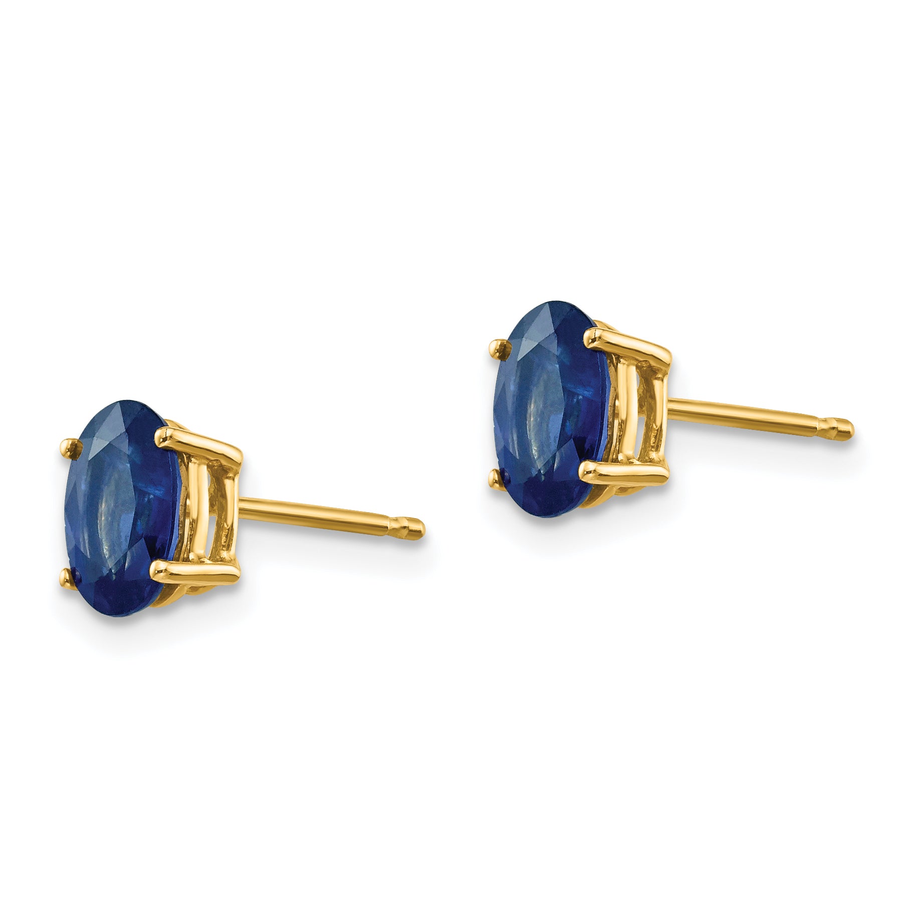 14k Yellow Gold Sapphire Post Earrings