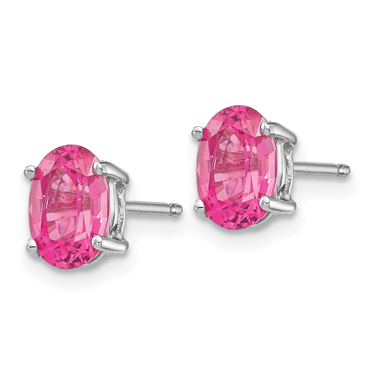 14k White Gold Pink Spinel Earrings