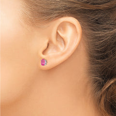 14k White Gold Pink Spinel Earrings