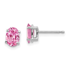 14k White Gold Pink Sapphire Earrings