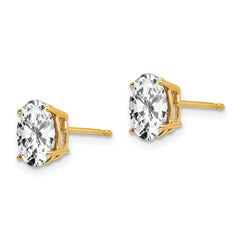 14k 8x6mm Oval Cubic Zirconia Earrings