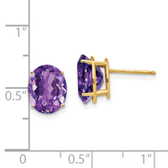 14k 10x8mm Oval Amethyst Earrings