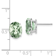 14kw 10x8 Oval Green Quartz Earrings